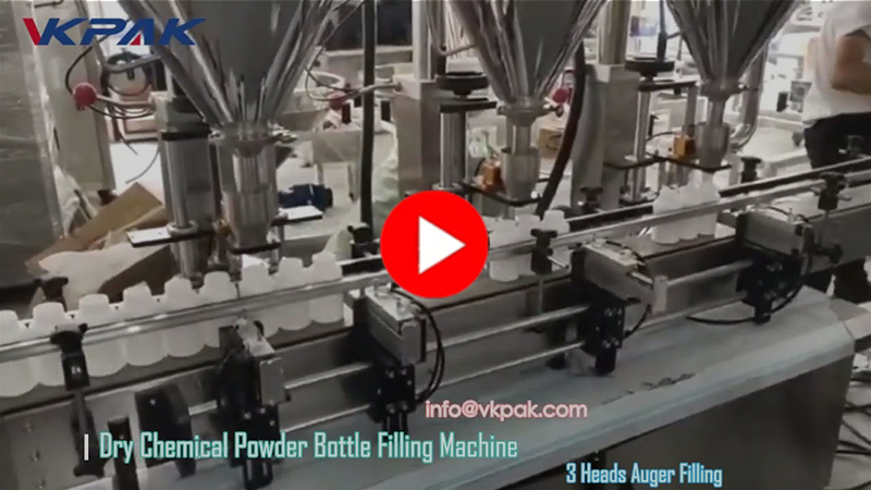 เครื่องบรรจุขวดผงแบบสามหัวอัตโนมัติ