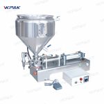 เครื่องบรรจุครีมซอสข้นแบบกึ่งอัตโนมัติพร้อมเครื่องผสม