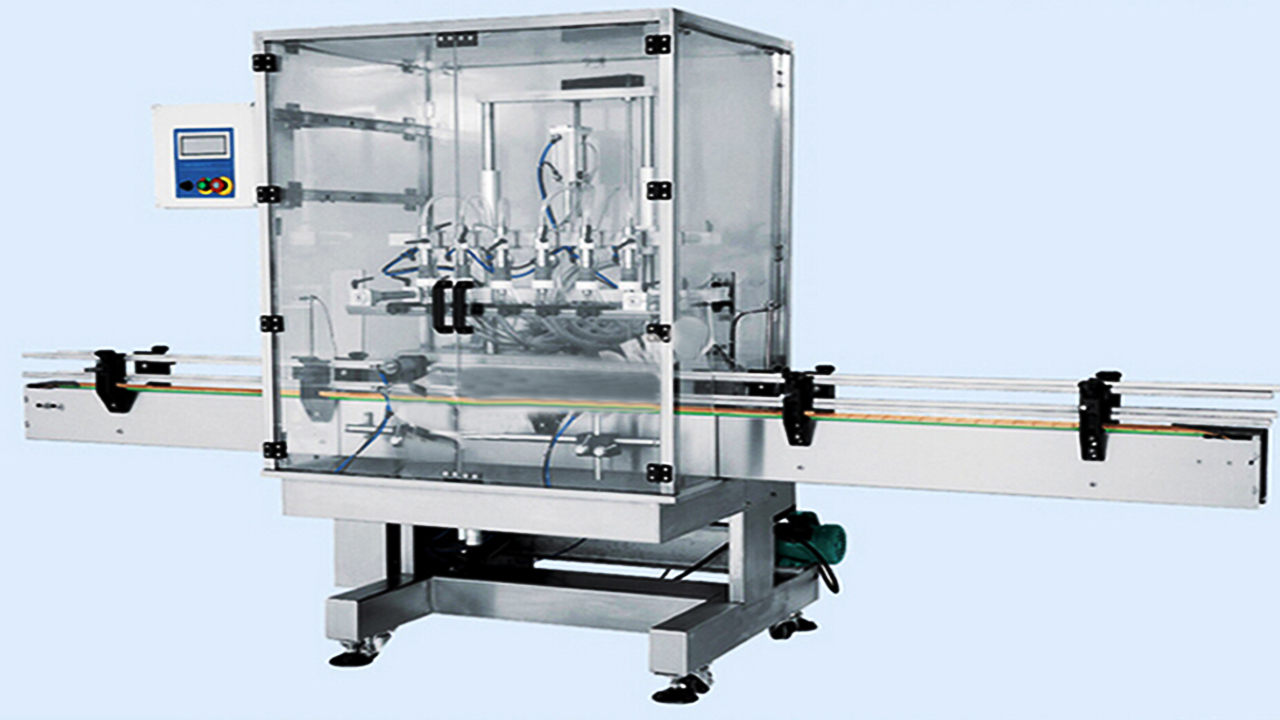 overflow filling machine เครื่องจักรบรรจุล้นแบบเส้นตรง