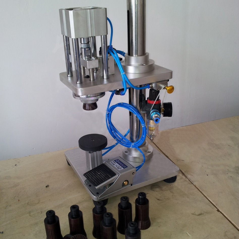 manual crimping machine for glass bottles อุปกรณ์ปิดฝาด้วยลมแบบกึ่งอัตโนมัติ