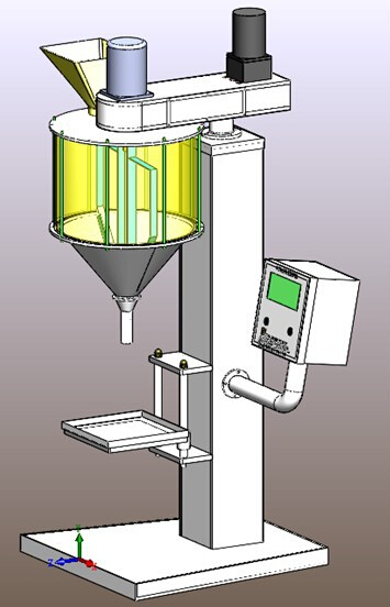 CAD illustration of powder filling machine ภาพประกอบวาดเพื่อเติม.jpg